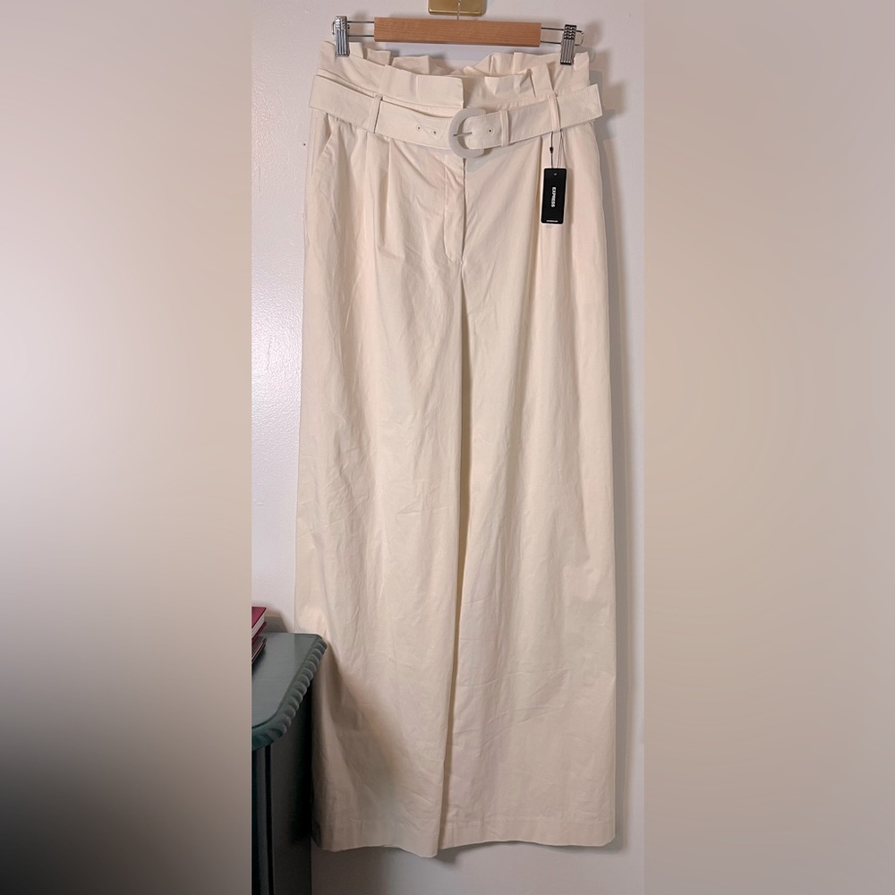 Express Cream Wide Leg Pants